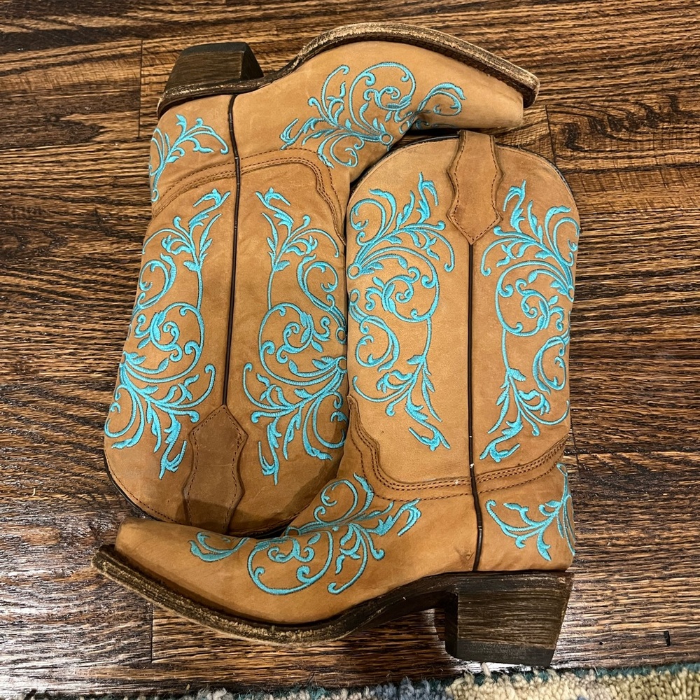 suede and teal coral boots